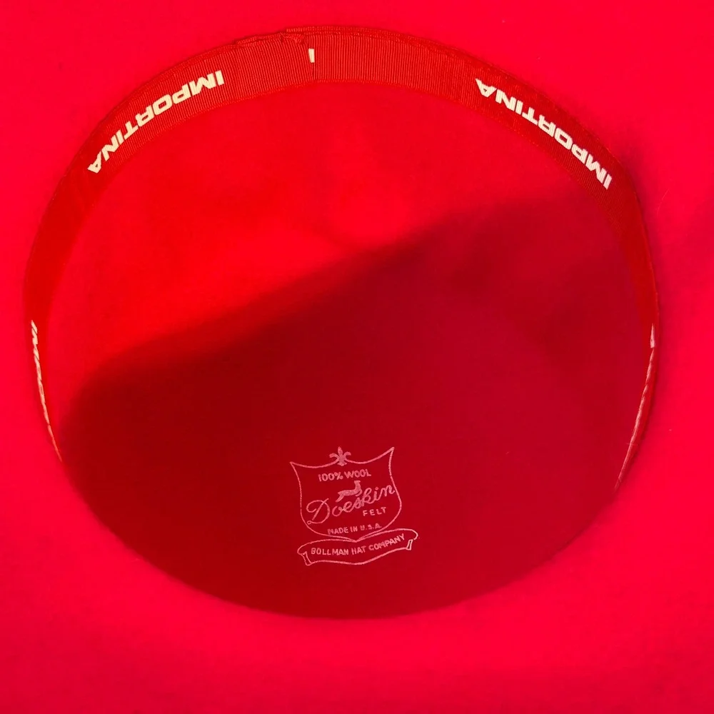 Bollman‎ Hat Company Hot Pink 100% Wool Felt Fedora Hat Wide Brim